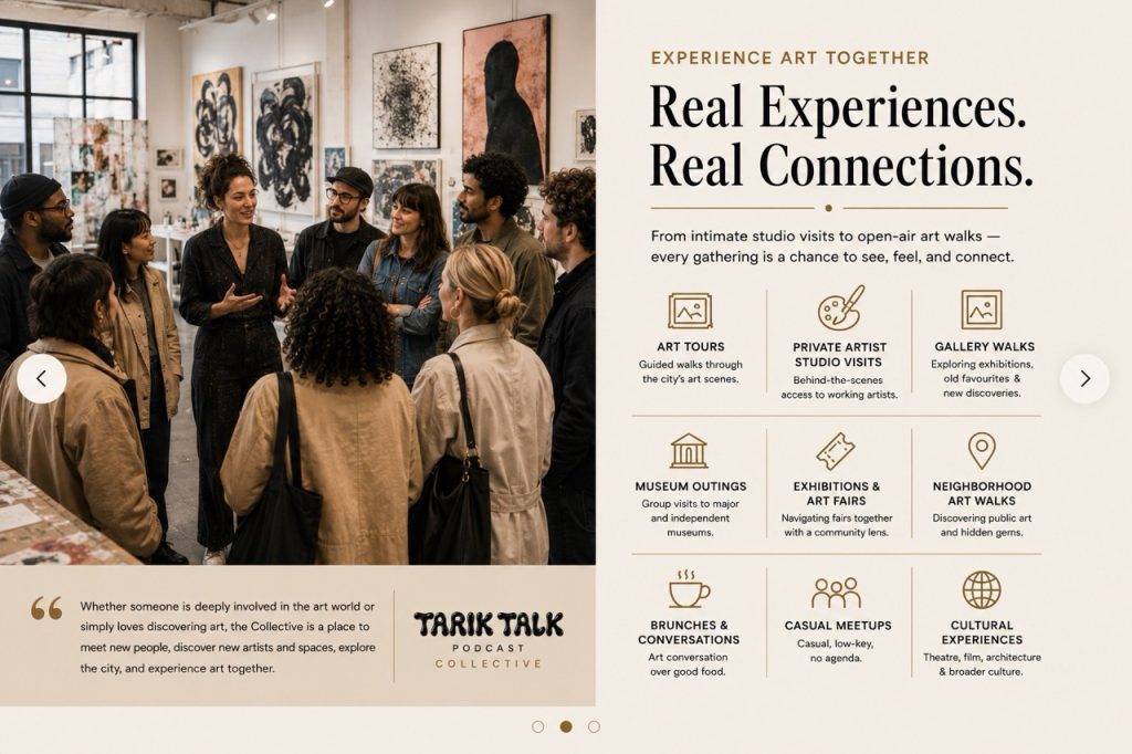 Tarik Talk Collective group visiting a museum and experiencing art together
