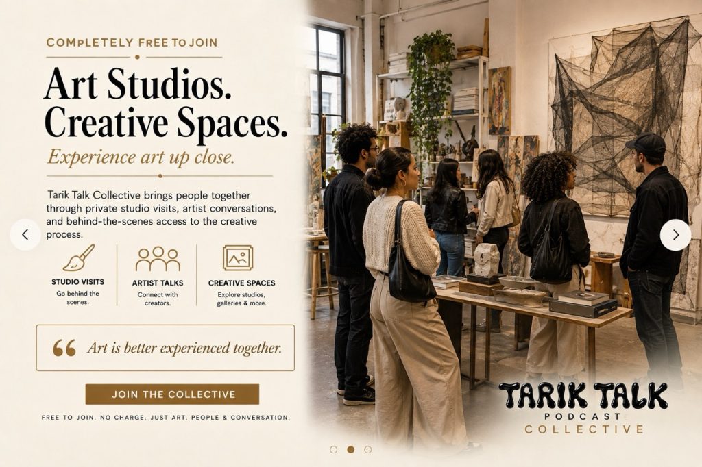 Tarik Talk Collective members exploring art during a gallery walk